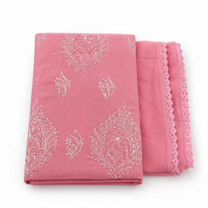 Unstitched Dusty Rose Pink Suit Fabric - Cotton
