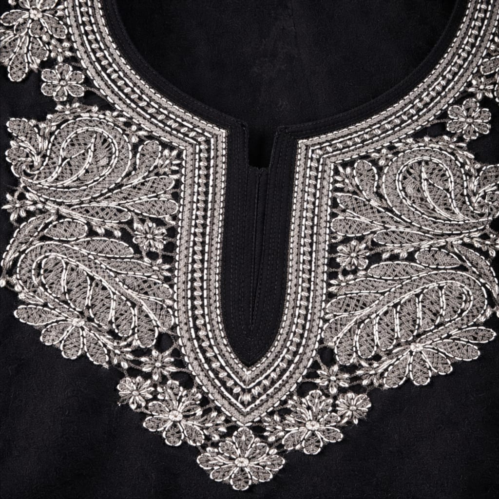 Black Chikankari Kurti – Georgette