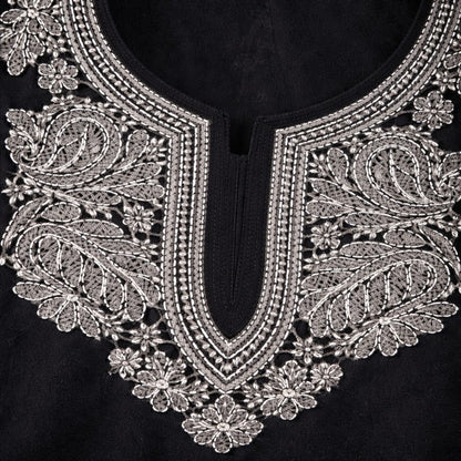 Black Chikankari Kurti – Georgette