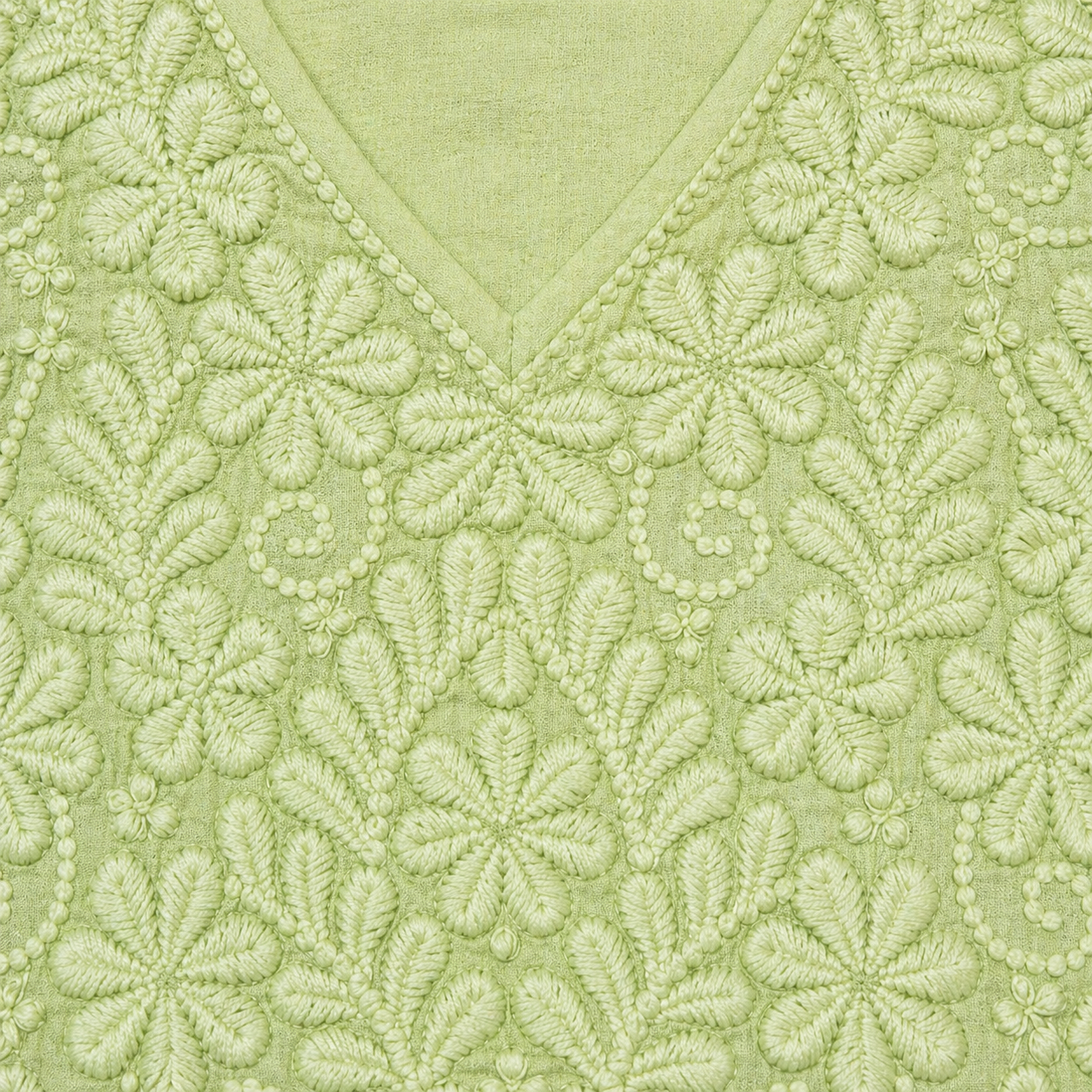 Pista Green Chikankari Kurti – Mul Cotton